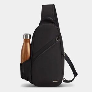 New! Travelon RFID Unisex Black Sling Bag
